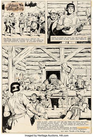 John Cullen Murphy and Hal Foster Prince Valiant #1963 Sunday Comic Strip Original Art dated 9-22-74 (King Features Syndicate, 1974) by John Cullen Murphy - Auction record, sale price, and art valuation. Compare with similar artists and explore comparable artworks.