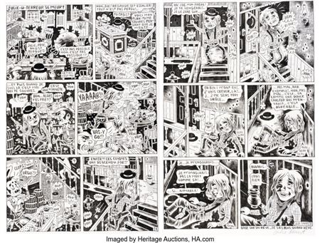 Julie Doucet Dirty Plotte #10 Complete 2-Page Story Original Art (Drawn & Quarterly, 1996)