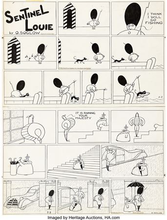 Otto Soglow The Little King and Sentinel Louie Sunday Comic Strips Original Art dated 05-03-36 (King Features Syndicate, 1936) by Otto Soglow - Auction record, sale price, and art valuation. Compare with similar artists and explore comparable artworks.