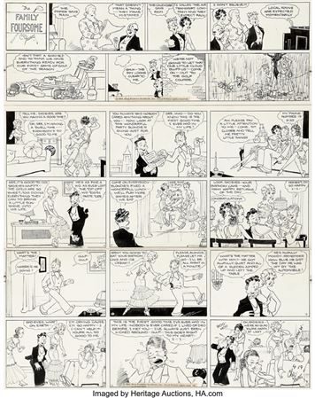 Chic Young Blondie Sunday Comic Strip Original Art dated 4-19-31 (King Features Syndicate, 1931) by Chic (Murat Bernard Young) Young - Auction record, sale price, and art valuation. Compare with similar artists and explore comparable artworks.