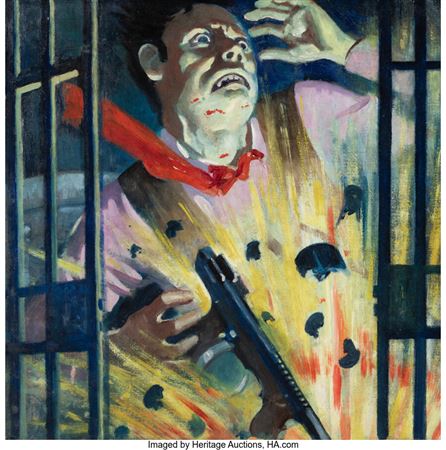 Sample artwork by John Drew (20th century), known for illustrator, figure, pulp action - View similar artists and auction records