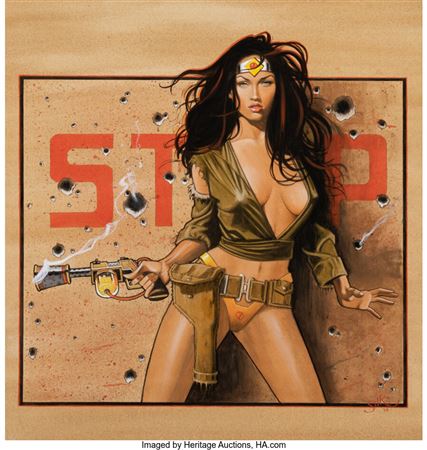 Brunette with a Smoking Raygun