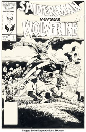 Spider-Man vs. Wolverine #1 Cover Original Art (Marvel, 1987)