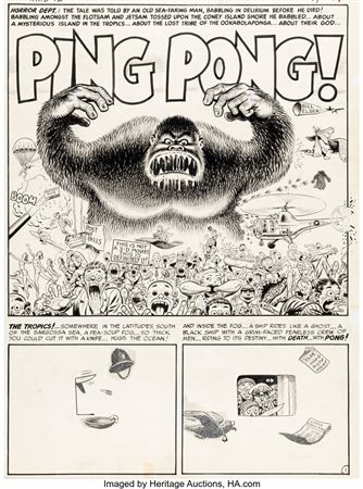 MAD #6 "Ping Pong!" King Kong Parody Complete 7-Page Story Original Art (EC, 1953)