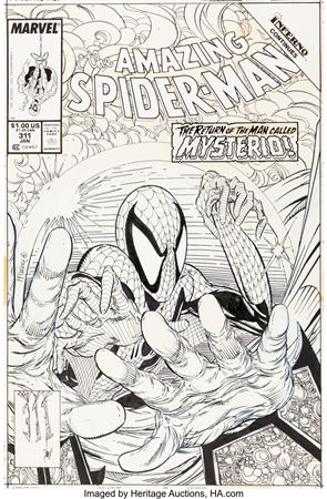 The Amazing Spider-Man #311 Mysterio Cover Original Art (Marvel, 1989) by Todd McFarlane - Auction record, sale price, and art valuation. Compare with similar artists and explore comparable artworks.
