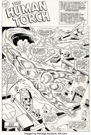 The Invaders Annual #1 "The Human Torch" Splash Page 7 Original Art (Marvel, 1977)
