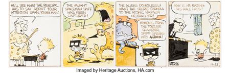 Sample artwork by Bill Watterson (Born 1958), known for cartoonist-"calvin and hobbes" - View similar artists and auction records