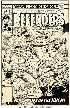 The Defenders #57 Cover Original Art (Marvel, 1978)