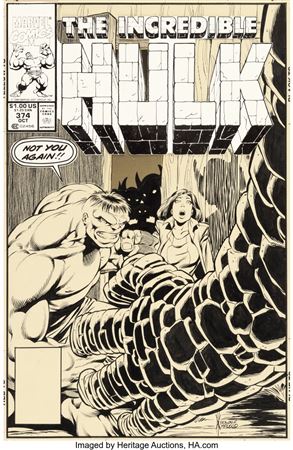 The Incredible Hulk #374 Cover Original Art (Marvel, 1990)