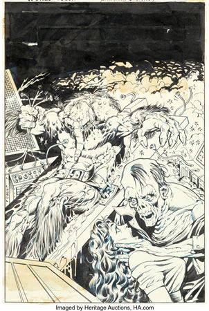 Man-Thing #8 Cover Original Art (Marvel, 1974)