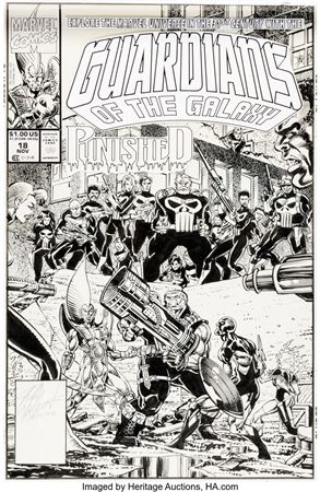 Guardians of the Galaxy #18 Cover Original Art (Marvel, 1991)