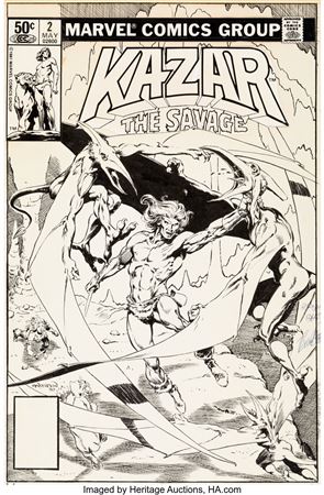 Ka-Zar the Savage #2 Cover Original Art (Marvel, 1981) by Brent Anderson - Auction record, sale price, and art valuation. Compare with similar artists and explore comparable artworks.