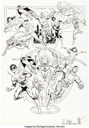 DC Comics Style Guide Teen Titans Illustration Original Art (DC, 1985)
