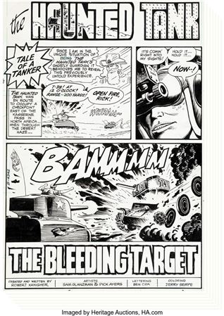 G.I. Combat #227 "The Bleeding Target" Haunted Tank Complete 8-Page Story Original Art (DC, 1981)