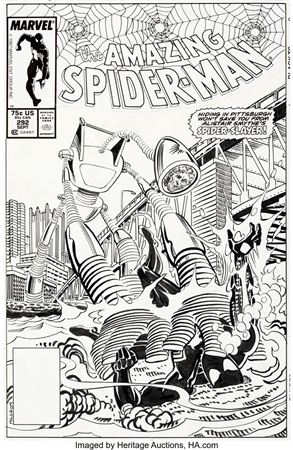 The Amazing Spider-Man #292 Spider-Slayer Cover Original Art (Marvel, 1987)