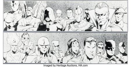JLA / JSA: Virtue and Vice Graphic Novel Wraparound Cover Original Art (DC, 2002) by Carlos Pacheco - Auction record, sale price, and art valuation. Compare with similar artists and explore comparable artworks.