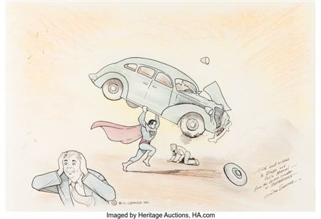 Action Comics #1 Cover Re-Creation Illustration Original Art (undated)
