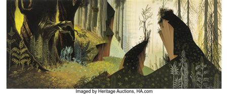 Eyvind Earle - Signed 30" x 12.5" Forest Concept Painting (Walt Disney, 1959) by Eyvind Earle - Auction record, sale price, and art valuation. Compare with similar artists and explore comparable artworks.