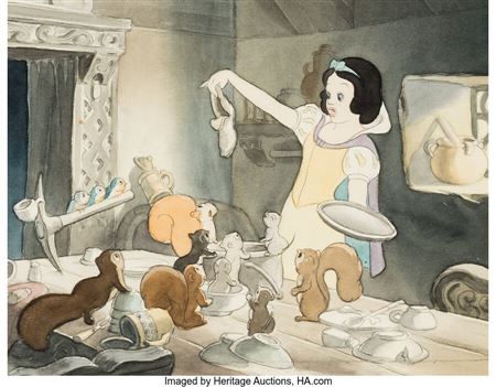 Snow White and the Seven Dwarfs Snow White and Forest Animals 6.25" x 5" Original Story/concept Art by Maurice Noble (Walt Disney, 1937) by Maurice James Noble - Auction record, sale price, and art valuation. Compare with similar artists and explore comparable artworks.