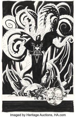 Mike Mignola Hellboy: Seed of Destruction #3 Cover Original Art (Dark Horse, 1994)