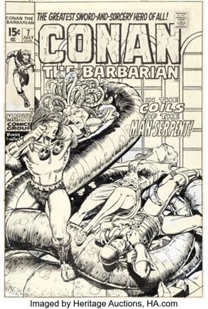 Barry Smith Conan the Barbarian #7 Cover Original Art (Marvel, 1971)