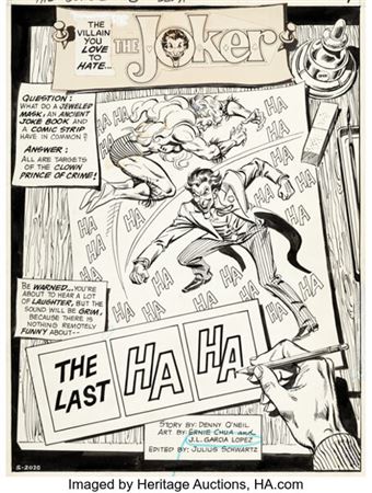 Ernie Chan and José Luis García-López The Joker #3 "The Last Ha Ha" Complete 18-Page Story Original Art (DC, 1975)