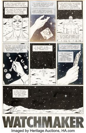 Dave Gibbons and John Higgins Watchmen #4 Story Page 2 Original Art with Matching Production Color Guide (DC, 1987)