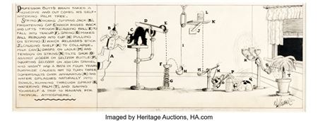 Rube Goldberg - Comic Strip Original Art dated 3-30-29 (McNaught Syndicate, 1929) by Rube Lucius Goldberg - Auction record, sale price, and art valuation. Compare with similar artists and explore comparable artworks.