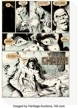 Val Mayerik The Savage Sword of Conan #91 "The Chain!" Complete 10-Page Story Original Art (Marvel, 1983)