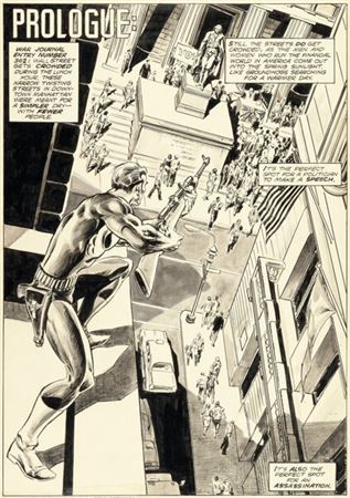 Tony DeZuñiga Marvel Preview #2 The Punisher Splash Page 1 Original Art (Marvel, 1975)