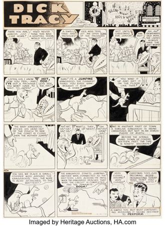 Chester Gould Dick Tracy Sunday Comic Strip Original Art dated 12-22-40 (Chicago Tribune, 1940)