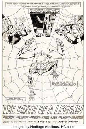 Greg LaRocque and Bob Wiacek The Spectacular Spider-Man #60 Splash Page 1 Original Art (Marvel, 1981)