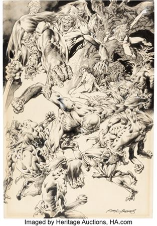 Rudy Nebres - Giants and Captives Illustration Original Art (c. 1970s)