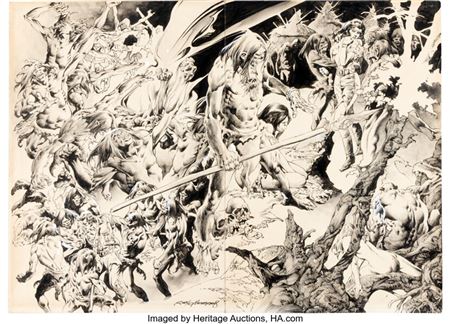 Rudy Nebres - Lost World Safari Illustration Original Art (c. 1970s) by Rudy Nebres - Auction record, sale price, and art valuation. Compare with similar artists and explore comparable artworks.