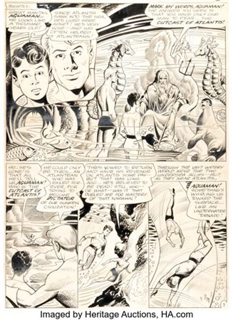 Howard Purcell Brave and the Bold #51 Aquaman and Aqualad Story Page 7 Original Art (DC, 1963)