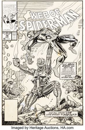 Alex Saviuk Web of Spider-Man #79 Cover Original Art (Marvel, 1991)