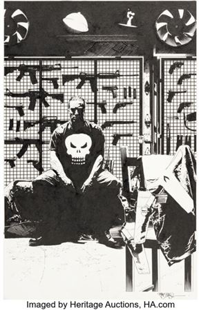 Tim Bradstreet Punisher #50 Cover Original Art (Marvel/Max, 2007)