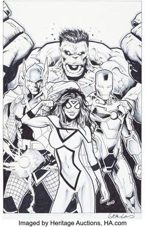 Greg Land Avengers Assemble #10 Cover Original Art (Marvel, 2013)