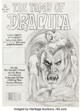 L. B. Cole Tomb of Dracula Unpublished Cover Preliminary Original Art (Marvel, 1979)