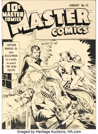 Mac Raboy Master Comics #22 Captain Marvel Jr. Cover Original Art (Fawcett, 1942) by Mac Raboy - Auction record, sale price, and art valuation. Compare with similar artists and explore comparable artworks.