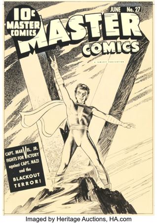 Mac Raboy Master Comics #27 Captain Marvel Jr. Cover Original Art (Fawcett, 1942)