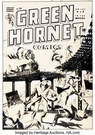 Jerry Robinson Green Hornet Comics #25 Cover Original Art (Harvey, 1945) by Jerry Robinson - Auction record, sale price, and art valuation. Compare with similar artists and explore comparable artworks.