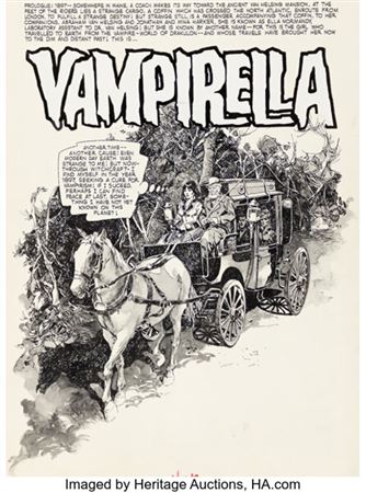 José "Pepe" González Vampirella #19 "Shadow of Dracula!" Complete 10-Page Story Original Art (Warren, 1972)