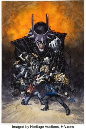 Juanjo Guarnido Batman Death Metal #1 Megadeth Edition Cover Original Art (DC, 2021)