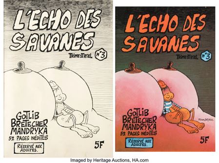 Nikita Mandryka L'Écho des Savanes #3 Cover Original Art (Bretécher/Gotlib/Mandryka, 1973)