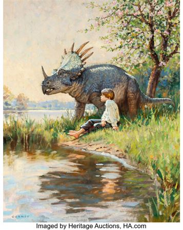 Companions, Dinotopia: The World Beneath book interior, 1995 by James Gurney - Auction record, sale price, and art valuation. Compare with similar artists and explore comparable artworks.
