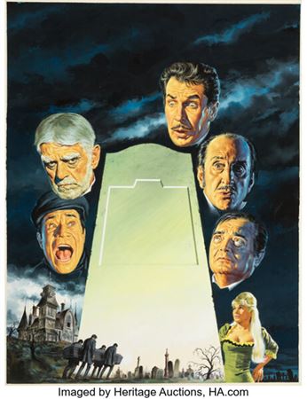 The Comedy of Terrors Movie Poster Painting Original Art (AIP, 1963).... (Total: 2 Items)