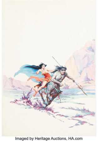The Moon Maid Paperback Cover Painting Original Art (Ace Books, 1962).... by Roy Krenkel - Auction record, sale price, and art valuation. Compare with similar artists and explore comparable artworks.