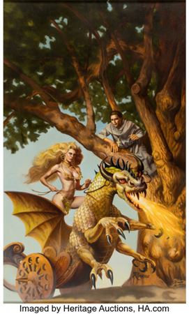 Vision of Tarot Paperback Cover Painting Original Art (Berkley Books, 1980)....