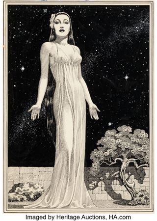 Lawrence Sterne Stevens Famous Fantastic Mysteries August 1949 "The Valley of Silent Men" Page 57 Illustration Ori... (Total: 2 Items) by Lawrence Stevens - Auction record, sale price, and art valuation. Compare with similar artists and explore comparable artworks.
